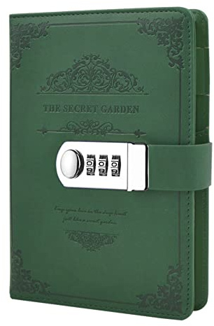 Ai-life Retro Vintage PU Leder Zahlenschloss Tagebuch Schreiben Notebook Planer Organizer, Passwort Tagebuch Notizblock, Secret Tagebuch Notizbuch mit Kombinationsschloss Stift halter(200x130mm)