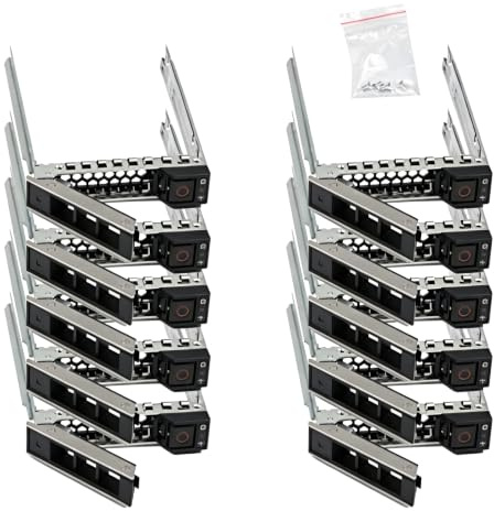 Heretom 10er-Pack DXD9H Festplattenrahmen 2,5 Zoll Laufwerk Caddy SSD SAS SATA NVMe Tray für Dell 14th Gen PowerEdge R340 R440 R540 R640 R740xd R740xd2 R840 R940 R6415 R7425 XC Series