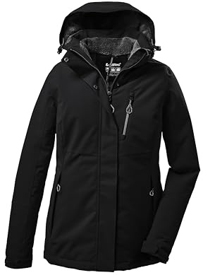 Killtec Kow 140 Wmn Jckt Giacca funzionale con cappuccio staccabile con zip Donna, nero, 48