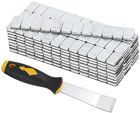 Buachois Lot de 25 Poids de Roue adhésifs, 60 g de Blocs d'équilibrage de Pneu de Voiture.(5g*25 + Shovel)