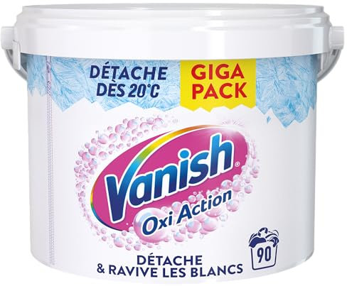 Vanish Oxi Action Booster de Blancheur - Détachant Textile & Raviveur de Blancheur - Poudre efficace dès 20° - Pot de 2,7 Kg