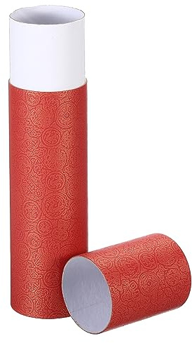 PATIKIL 2 Inch x 9 Inch Poster Tube, 1Pcs Photo Storage Tube Portable Shipping Mailing Tubes Calligraphy Painting Tubes Round Carrying Case for Storing Paper Art Map Documents, Red