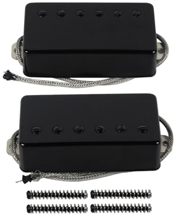 FLEOR Juego de pastillas Humbucker para guitarra Alnico5, pastillas para puente y mástil, compatibles con piezas de guitarra estilo LP, color negro