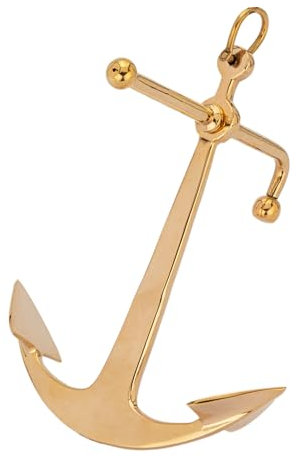 NKlaus Ancora nautico a bastone con grillo in ottone 24x20cm Decorazione nautico 14965