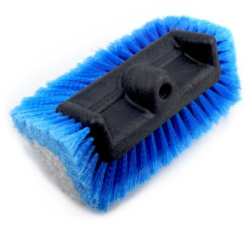 FutureNavi 10 Car Wash Brush 5-Sided Head with Soft Detailing Bristle for Cleaning Exterior, Wash Equipment for Truck, SUV, RV, Camper, Deck Boat, Van, Home Washing, Two-in-one Colors: Blue and Gray.
