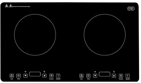 OMEO Portable Double Induction Cooktop 2 Burner Electric Cooktop, Touch Control 110V Induction Cooker with Safety Lock, Pause, Auto Shutoff Timer Setting, 9 Heating Level and Overheating Protection