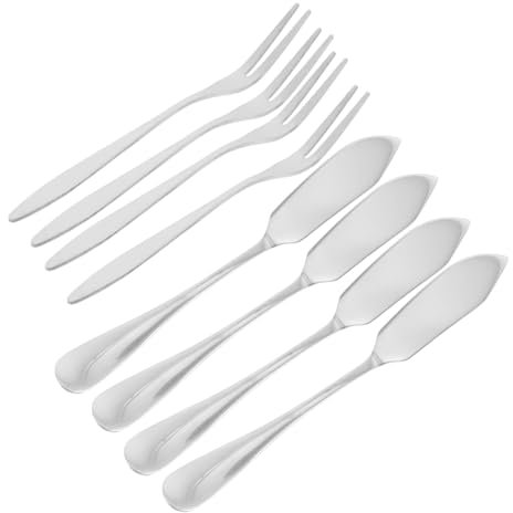 Cabilock Para Untar y Tenedores De Fruta Juego De 8 Acero Inoxidable Duradero Para Uso En Hogar Cafetería Hotel Ideal