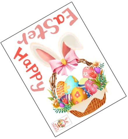 Angoily 1 Blatt Wandtattoo Ostern Frohe Ostern Wandtattoos Osterspiegelaufkleber Nagelaufkleber Osteraufkleber Abziehbilder abziehen und aufkleben Fenster Wandaufkleber Partybedarf PVC