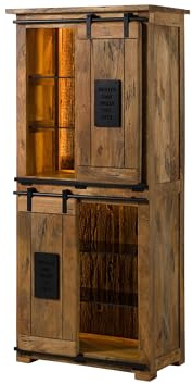MASSIVMOEBEL24.DE | Schrank Mango/Altholz 80x45x175 Natur lackiert Railway LUX #116, Farbe:Natur lackiert, Größe:80x45x175 cm (BxTxH)