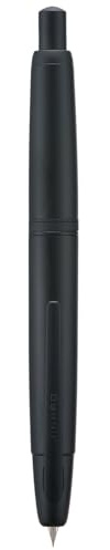 Jinhao 10 Serie Penna stilografica, con pennino extra fine, retrattile, con convertitore di inchiostro e scatola in metallo, colore: nero opaco (versione con clip)
