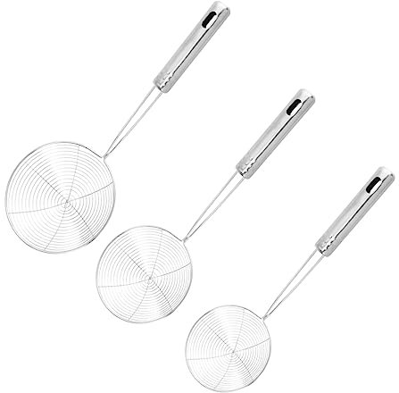 OFFSCH Set 3 in Acciaio Inossidabile per Cucina a per Pasta e Frittura Facile da e Appendiabile Ergonomico