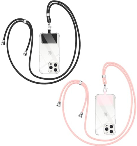 Yoedge Universelle Lanières de Téléphone en Bandoulière avec Patch, Adjustable Réglable Amovible en Nylon Pendentifs Collier de Longe Porte-clés Cordon pour Plupart de Téléphones Intelligents
