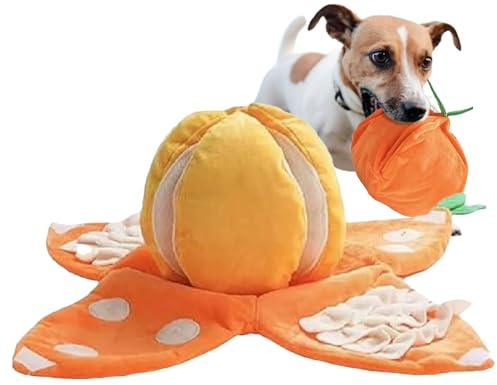 Patifirst Schnüffelteppiche Für Hunde,Haustier Schnüffelkissen - Mit Zerknülltem Papier & Plüsch Orange Design Futter Puzzle Interaktiv Zur Geistigen Auslastung Große Rassen Alle Altersstufen