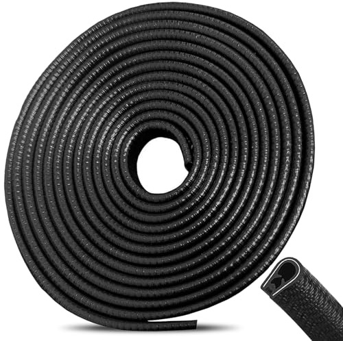 KENPOJO 10M Protector Puertas Coche, Antifugas U Forma Protector Puerta Coche de Goma para Evitar Arañazos, Rango de Sujeción 1-2 MM Protección de Bordes Auto para Automóvil SUV Puertas Maletero Capó