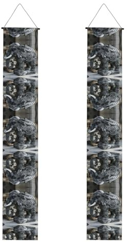 Skulpturen-Elefanten-Druck, Veranda-Banner für Thanksgiving, Indoor-Banner für Haustür, für alle Feiern