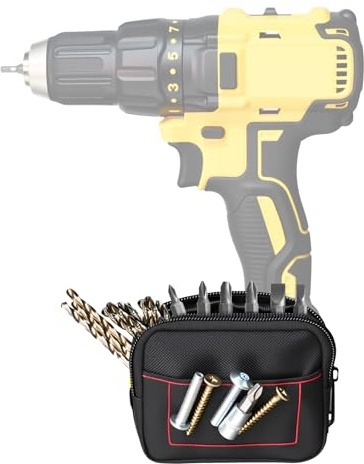 Magnetic Bit Holder for Impact Driver & Drill - Side-Mounted Drill Bit Organizer & Screw Holder - Universal Power Tool Accessories Compatible with DeWalt, Milwaukee, Makita, Bosch (Large)