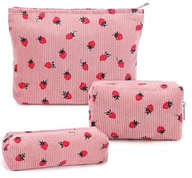 Kosmetiktasche mit Reißverschluss 3 Stück Tragbare Kulturbeutel Make Up Tasche, 3 Größen Mehrfachfunktion Kosmetiktasche Damen，kleine stofftasche mit reißverschluss，Cosmetic Bag small (FSCM)