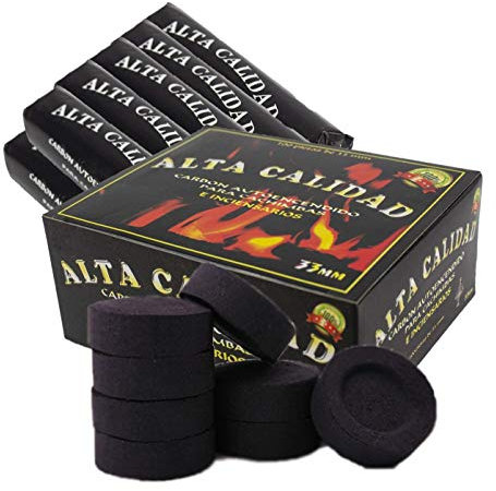 SFY Pack Charbon de bois pour Narguilé, Chicha, Narguilé, Narguile et Encensoir (60 comprimés)