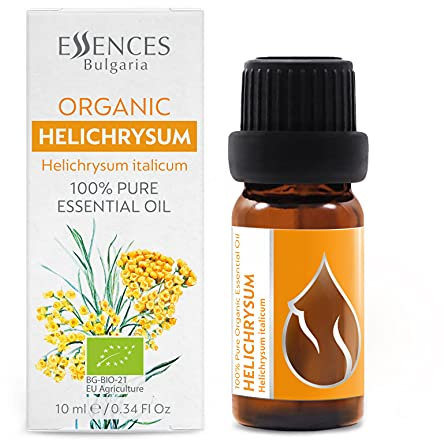 Essences Bulgaria BIO Immortelle ätherisches Öl 10ml | Helichrysum italicum | 100% Naturrein | Unverdünnt | BIO-zertifiziert (10 ml, Immortelle)