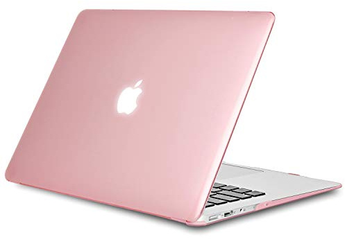 TECOOL Coque Compatible avec Ancien MacBook Air 13 Pouces 2010-2017 (A1466 A1369), Coque Rigide de Protection en Plastique Fine, Cristal Fuchsia
