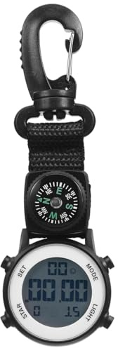 Gatuida Pocket Watch Digital FOB: Carabiner Watches for Backpack Mini Quartz Compass Clip-on Watch for Hiking Climbing Outdoor Travel Activities