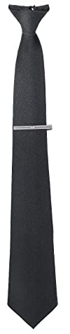 Yolev Clip Krawatte Schwarz und Krawattenklammer set 20 Zoll Krawatte Herren Krawattennadel Einfarbig Clip On Krawatte Pre Tie Krawatte krawattennadeln für Hochzeit Büro Schuluniform Krawattenklammer