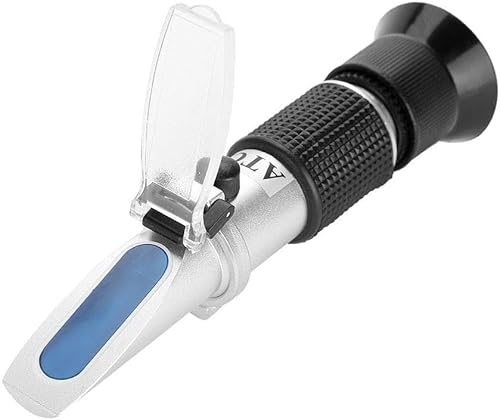 BOWONG Salzgehalt Refraktometer, ATC Salzwassertester Hydrometer 0–100 ppt & 1.000–1.070 spezifisches Schwerkraft-ATC-Refraktometer für Meerwasser-Aquarium-Tank, Marine-Industrie