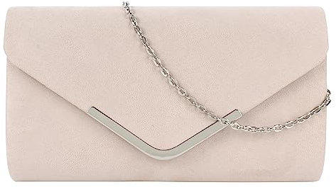 Meliyya Damen Samt Clutch Bag Abendtasche Unterarmtasche Hochzeit Tasche Elegante Umschlag Crossbody Schultertasche kleine Umhängetasche (Beige)