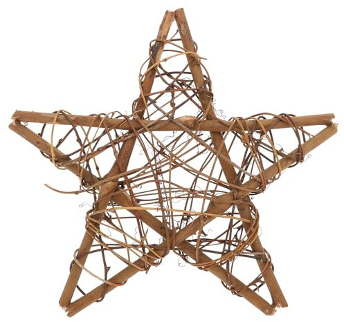 Artibetter rattan ring natural brown vine stars grapevine star wreath star wreath for front door twigs decorative hoop ring DIY Frame wire dried flowers wicker vine