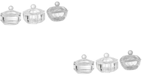 Ipetboom Kit Décole De Nail Art 2 Ensembles De Gobelets Liquides Acryliques Pour Un Mélange Facile 3 Pièces * 2