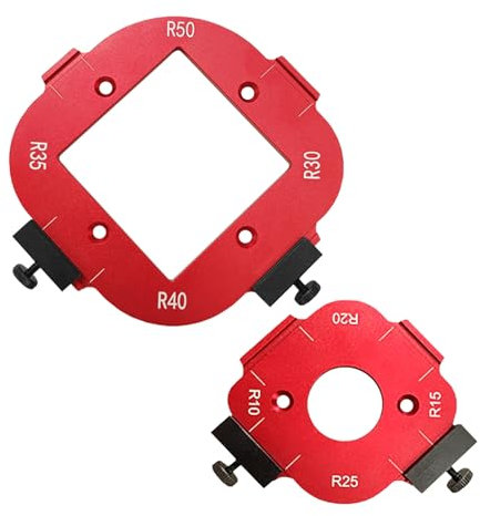 Radius Jig Router Templates Aluminium Alloy, R10/R15/R20/R25/R30/R35/R40/R50 8-Type Round Corner Positioning Mold Wooden Board Arc Auxiliary Tool DIY Template Trimming Tool