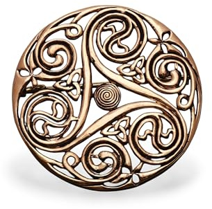 Keltische Fibel Brosche – Runde Gewandspange im Antik-Look – Ornamentales Wikinger Schmuckstück – Mittelalter Accessoire für Umhang & Schal