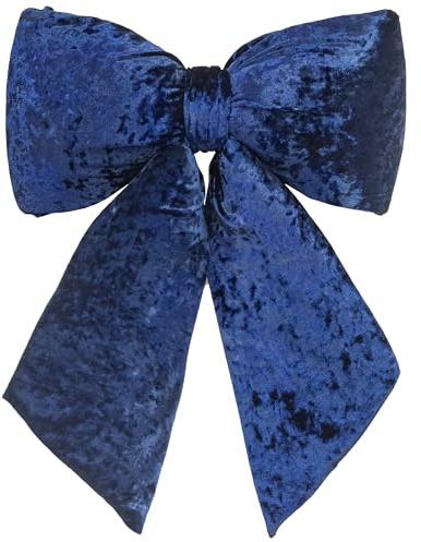 KI Store Blue Extra Large Plush Velvet Bows 16.5-Inch Christmas Bow Tree Topper for Christmas Tree Decoration Door Window Decor