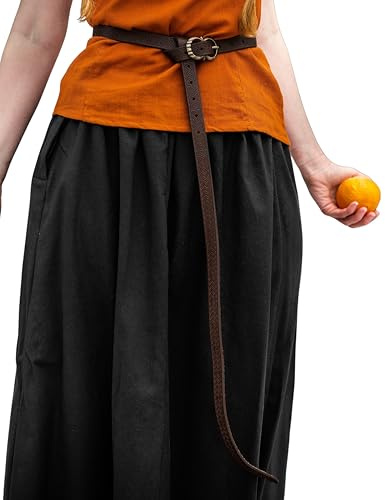 Leonardo Carbone® Unisex Wikinger Ledergürtel mit keltischen Knoten Merle - Ledergürtel Herren, Mittelalter Kleidung, Gürtel Damen, LARP, Karneval, Cosplay, Hobbit - 100% Echtleder Dunkelbraun
