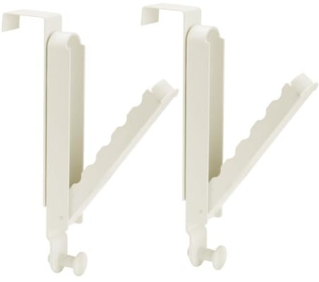 BigKing Appendiabiti da Porta Pieghevole, 2PZ Ganci Porta, Appendere, Attaccapanni da Porta per Cucina Ufficio Bagno, in Lega di Alluminio + Plastica per Porte Spesse 4,8 cm (Bianco Latte)