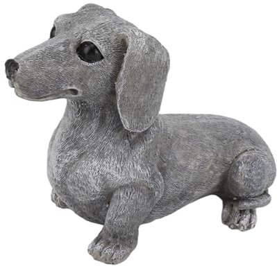 Aramox Dckelhund Statue Living Dckhund Figure-Figure Ornement pour Décoration de Jardin à L'extérieur, Amoureux des Chiens en Résine Synthétique pour la Jardin