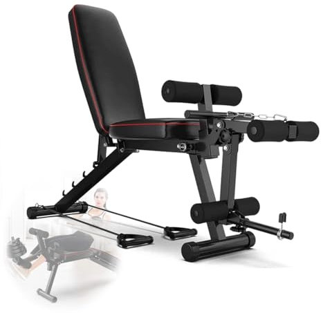 Vcyex Hantelbank Verstellbar Erweitertes Training Bauch Hantelbank Multifunktional Verstellbare Brusttraining Faltbares Heim-Fitnessgerät Rückentrainer U. Bauchtrainer Trainingsbank