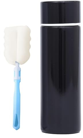 Hinapan Mini termo de acero inoxidable de 150 ml, botella de agua de viaje aislada para bebidas frías calientes, con 1 taza de cepillo, a prueba de fugas, compacta, portátil para la escuela, al aire