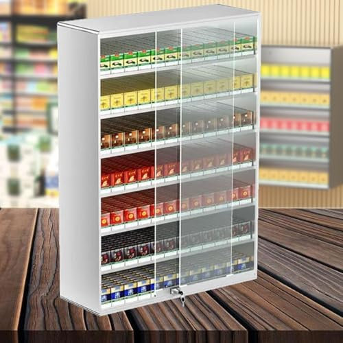 Cigarettdisplay, Automatisk Cigarettskjutare, Skjutdörr Med Lås Cigarettskåp, Cigarettautomat, Cigarettdisplayhållare,Cigaretter arrangör,56.5 * 28.8 * 75cm