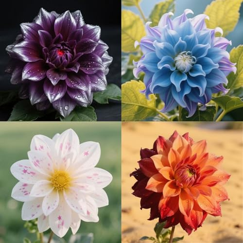 Dahlia Tuber Mix for Planting - Plant Root Excellent Display Indoor Perennial Balcony Garden Bulbs Can Be Potted-2Bulbs-Q