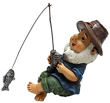 GANAZONO 1Pièce Statue de Jardin GNOME Résine Décor de Pêcheur pour Aménagement Paysager Extérieur Sculpture Compacte et pour Étang et Pelouse
