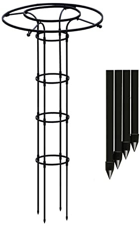 Support obélisque de jardin 210 cm – Treillis en métal antirouille pour plantes grimpantes, roses, clématites, jasmin – Décoration de pot de fleurs intérieur/extérieur