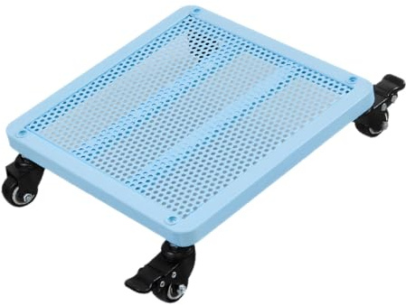 Soporte para plantas rodante con soporte cuadrado de metal para macetas, carrito de jardín con ruedas de bloqueo, estante para macetas para plantas y flores