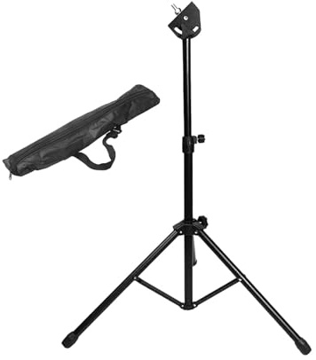 GOOHOCHY Pad de Práctica de 8 Pulgadas, Portátil y Ligero, Soporte Trípode Ajustable, para Batería, Negro, Hierro y Nylon
