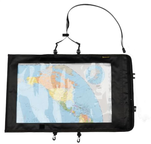Porte-carte de sentier – 48,5 x 30 cm, pochette transparente, poche de rangement transparente en PVC résistant à l'eau | Équipement de navigation portable résistant à la poussière avec sangle de cou