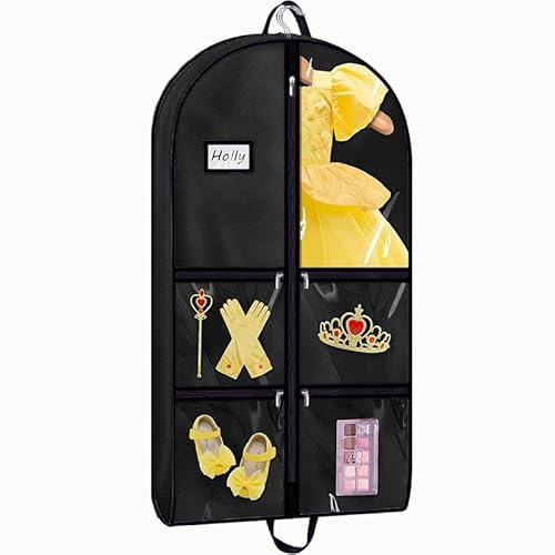 IHONYI Kleidersack Kinder Tanzen mit Fächern 110 x 60 cm (Schwarz) | Kleidung Aufhebungstasche für Alltagskleidung Abendkleider & Kostüme