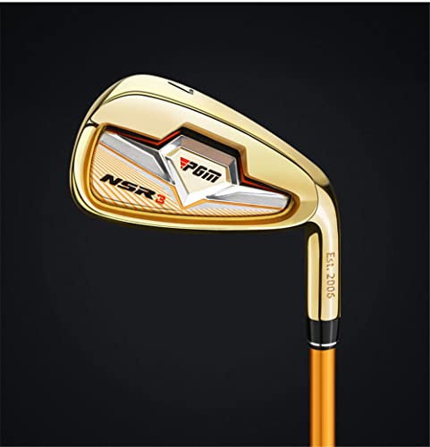 Ferro da golf #7 per mazze da golf maschio e femmina, mancini o destrorsi, con albero in carbonio o acciaio S R, per amanti del golf e principianti (destra, con carbonio S (oro)