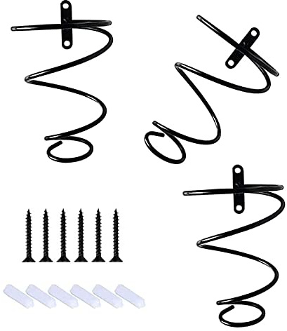 3 Pièces Bouteille de Vin Murale en Fer, Organisateur De Casier à Vin Suspendu en Métal, Wall Mounted Iron Wine Rack, Appliquer Au Support de Stockage, Support de Stockage de Bouteille, Spirale