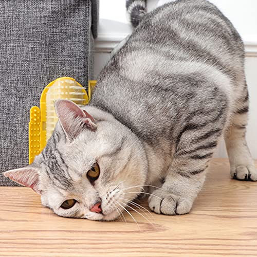 TONGDY Wand-Katzen-Eckbürsten, Kratz-Massagegerät, interaktives Katzenspielzeug, Selbstpflege-Katzenbürste, for Entspannen beim Baden und Reinigen von Katzen