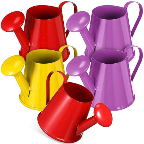 Gadpiparty 5 Stücke Metall Gießkanne Für Kinder Kleine Garten Gießkanne Blumen Outdoor Gießeimer Hof Pflanzen Puppenhaus Zubehör
